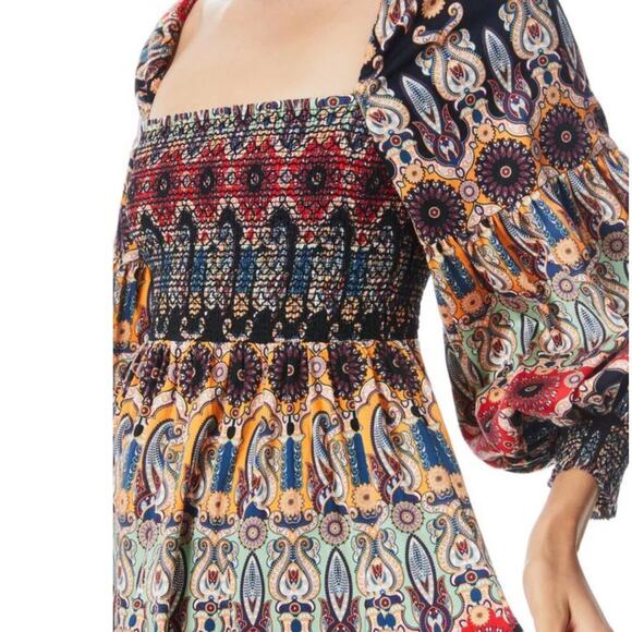 Alice + Olivia Julissa Empire Waist Mini Dress Now And Forever Tangerine Size 6 - Picture 5 of 16